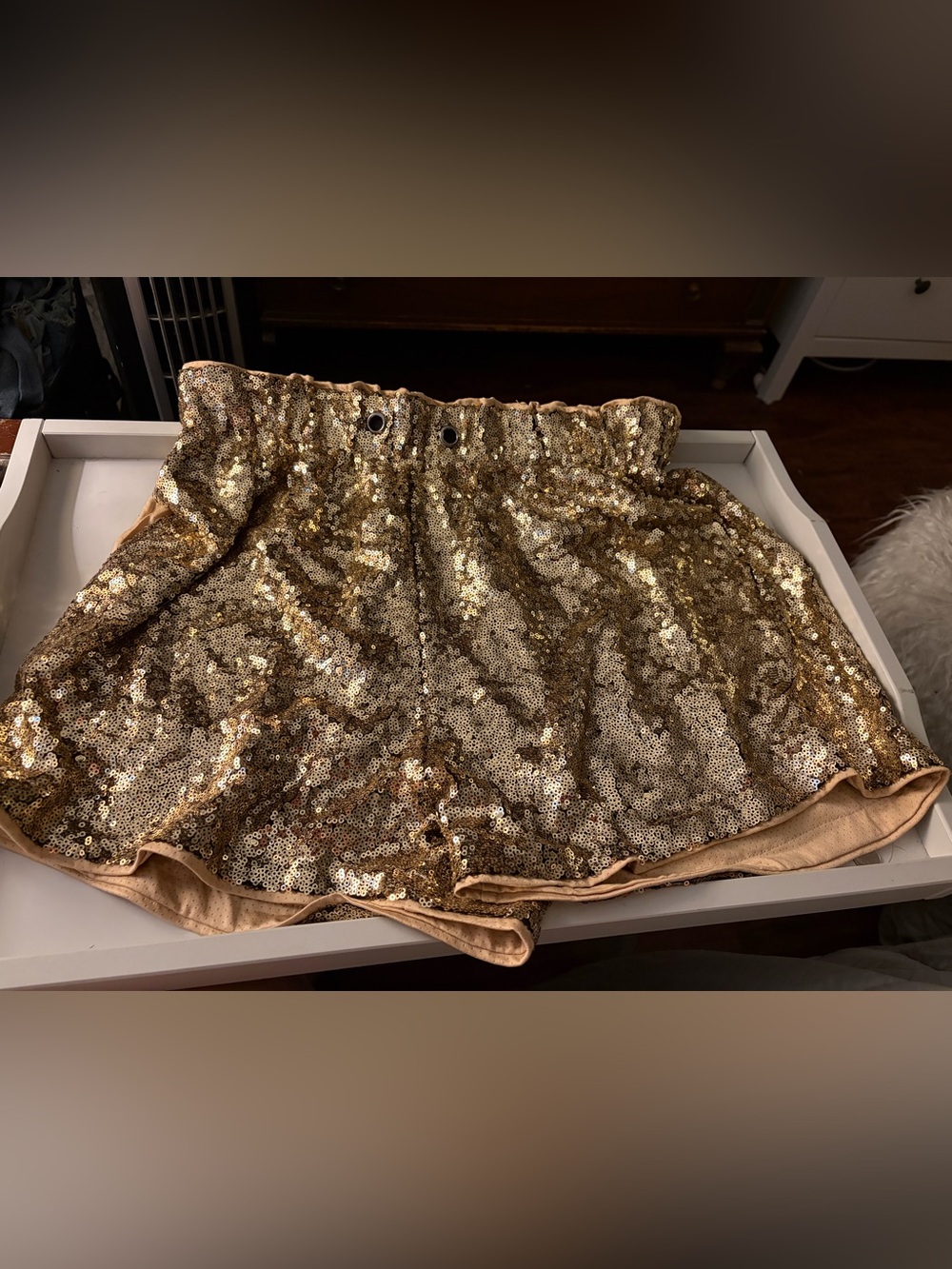 Gold Sequin Women’s Shorts - Sparkling Party Shorts